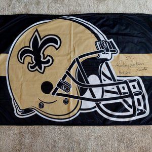 Autographed by 2010 HOF Rickey Jackson New Orleans Saints NFL Flag